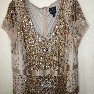 Adriana Papell  Champagne Gold Size 22